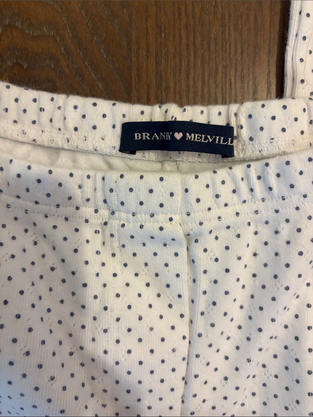 Brandy Melville White Polka Dot Lounge Pants - Picture 3 of 4